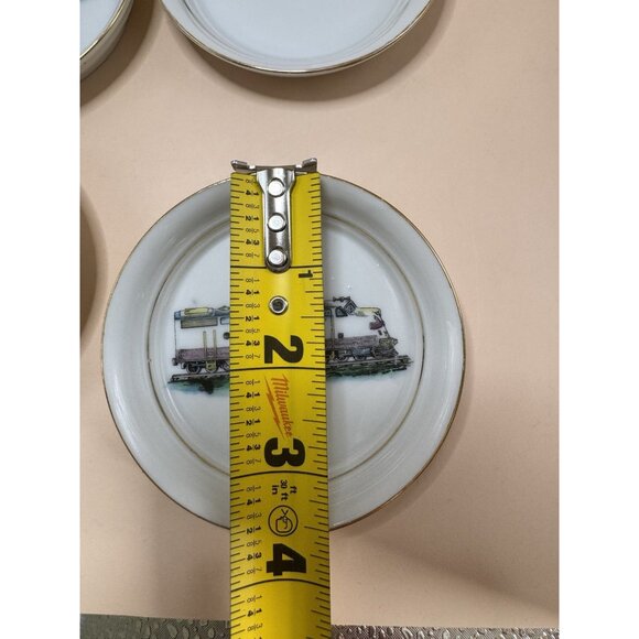 VTG Railroad Train Ceramic Coasters/Dish Lot ESD JAPAN Locomotives- Cool Pieces! - Picture 12 of 12